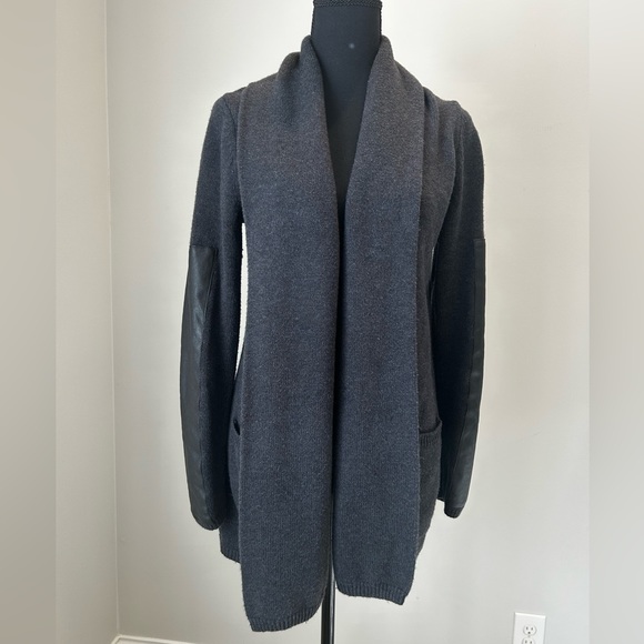 BCBGMaxAzria Cardigan with Leather Sleeves Size S - Picture 1 of 6